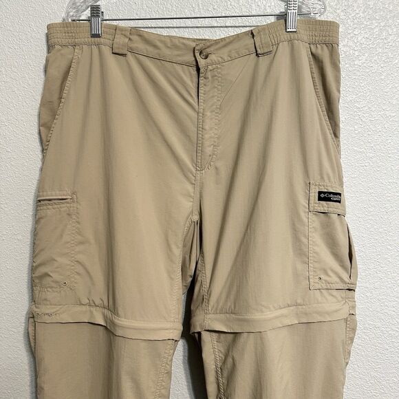 Columbia GRT Convertible Cargo Pants Men's Large 38x27 Tan Omni-Dry Hiking - Picture 2 of 16